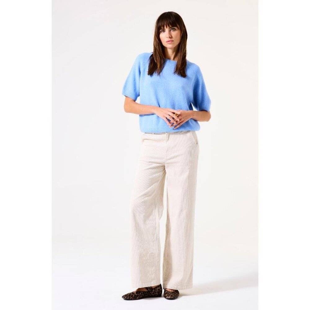 NWT GARCIA KRYSTAL Blue Short Sleeve Pullover Knit - Picture 8 of 9